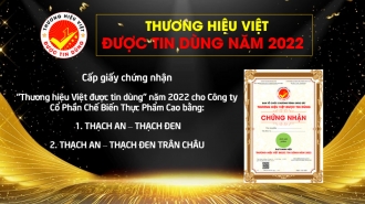 Cấp chứng nhận "Thương hiệu Việt được tin dùng" cho Công Ty Cổ Phần Chế Biến Thực Phẩm Cao Bằng