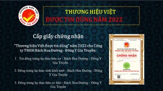Cấp chứng nhận "Thương hiệu Việt được tin dùng" cho Công ty TNHH Bách Hoa Đường - Đông Y Gia Truyền