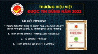 Cấp chứng nhận "Thương hiệu Việt được tin dùng" cho Công ty TNHH Mỹ nghệ và Đầu tư Thương mại Đông Phương