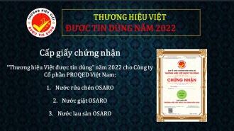 Cấp chứng nhận "Thương hiệu Việt được tin dùng" cho Công ty Cổ phần PROQED Việt Nam