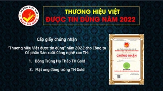 Cấp chứng nhận "Thương hiệu Việt được tin dùng" cho Công ty Cổ phần Sản xuất Công nghệ cao TH