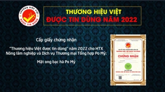 Cấp chứng nhận "Thương hiệu Việt được tin dùng" cho HTX Nông lâm nghiệp và Dịch vụ Thương mại Tổng hợp Po Mỷ
